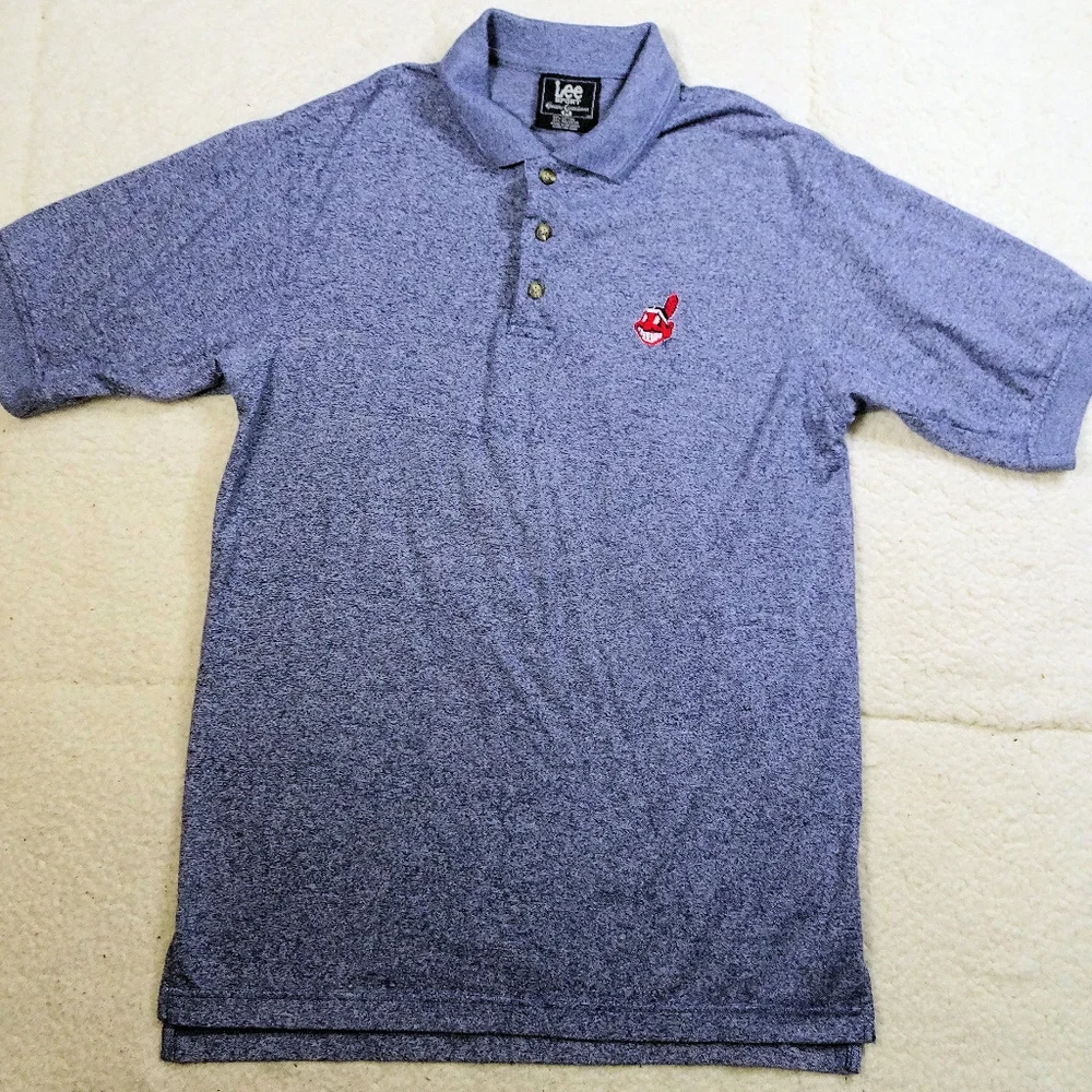 MLB Cleveland Indians Wahoo Gray Polo Size Medium - Picture 1 of 5